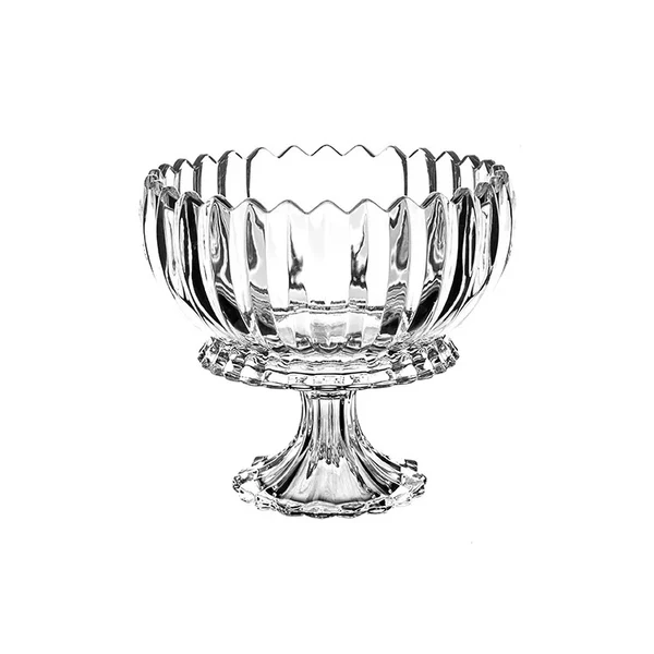 Crystal Cut Glass Fruit Bowl with Base