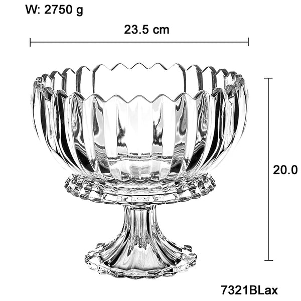 Crystal Cut Glass Fruit Bowl with Base