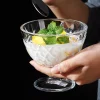 Vintage Cut Glass Ice Cream Coupe with Stem