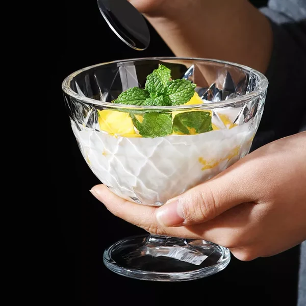 Vintage Cut Glass Ice Cream Coupe with Stem