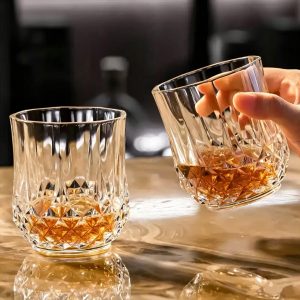 Crystal glass whiskey glasses